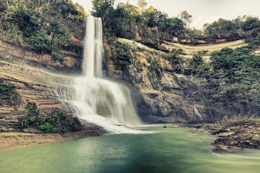 Beautiful waterfall vintage style. Bohol. Philippines