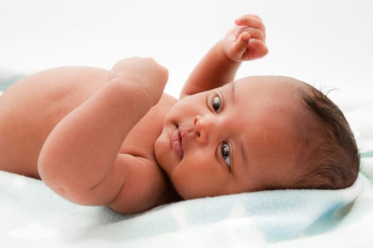 Portrait of a cute mixed race baby