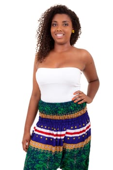 Beautiful african teenage girl isolated on white background