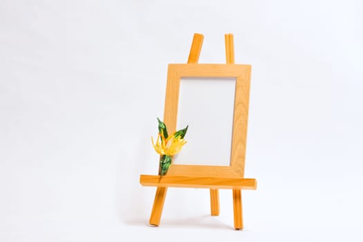 Easel, picture holders on white