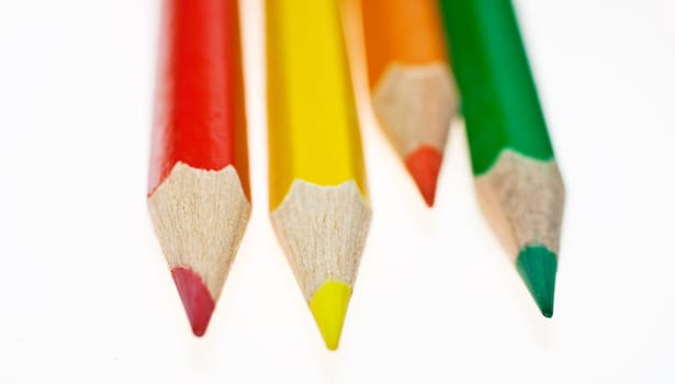 A lot of Colorful pencil on a white background