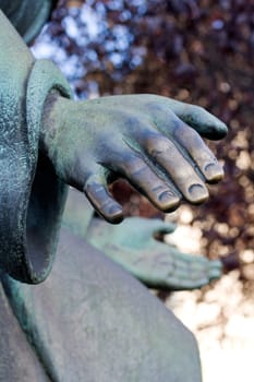 Hand of a bronze statue, Milan