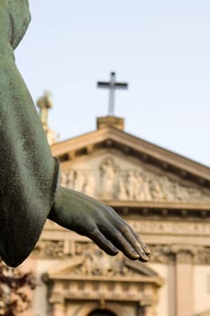 Hand of a bronze statue, Milan