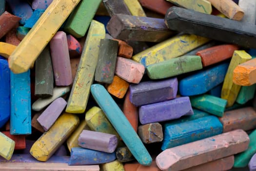 Photo of Colorful chalks background