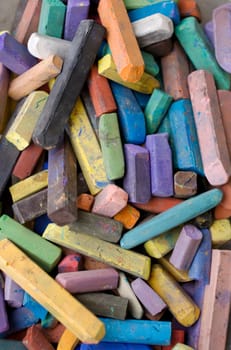 Photo of Colorful chalks background