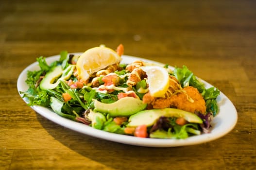 Avocado chicken salad served on a plate