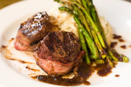 Filet mignon steak on a plate