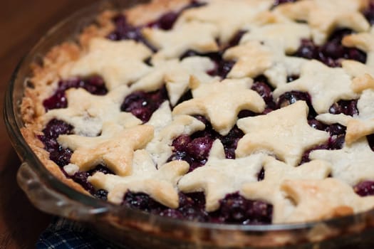 Blackberry Pie Served in a Dish