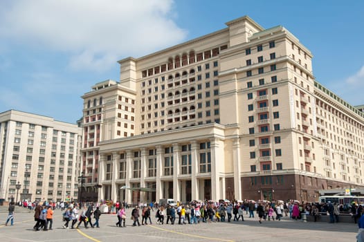 The restored building of hotel Moscow, taken on April 2012