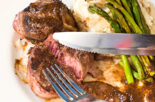 Filet mignon steak on a plate