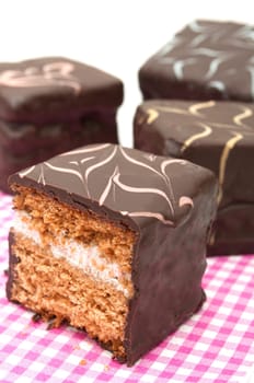 Chocolate Coated Gingerbread Cake With Cream