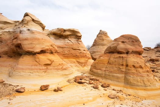 Brightly colored sandstone formations in New Mexico
