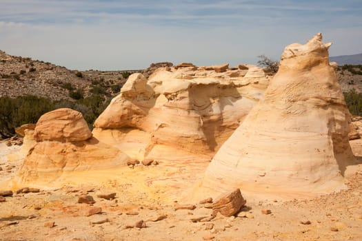Brightly colored sandstone formations in New Mexico