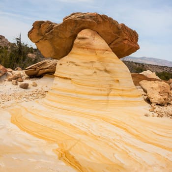 Brightly colored sandstone formations in New Mexico