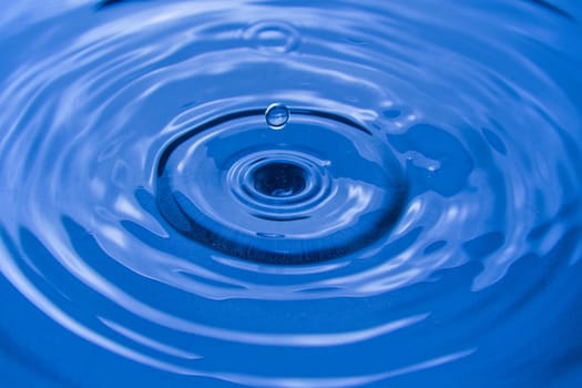 Water drop making a ripple on the surface