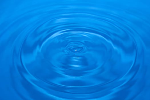 Water drop making a ripple on the surface
