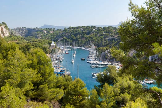 Calanque of Port Miou in Cassis  in France