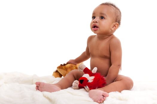 Adorable African American Boy  smiling