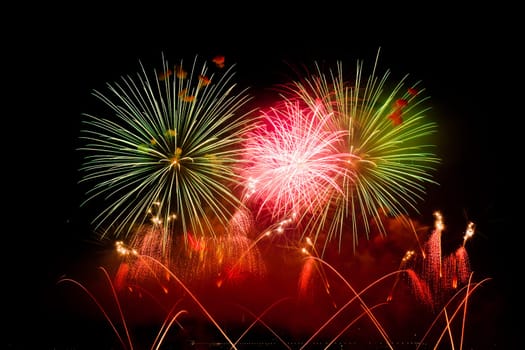 Beautiful fireworks in geneva , Switzerland