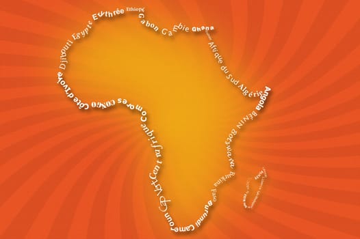 Typograhpy Illustration of africa map