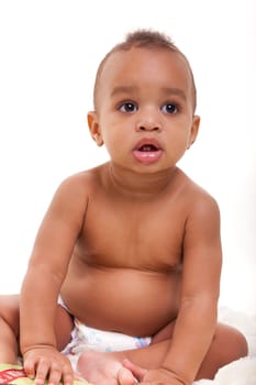 Adorable African American Boy  smiling