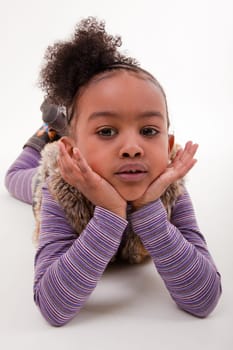 portrait of a little african american  girl