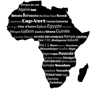 Typograhpy Illustration of africa map