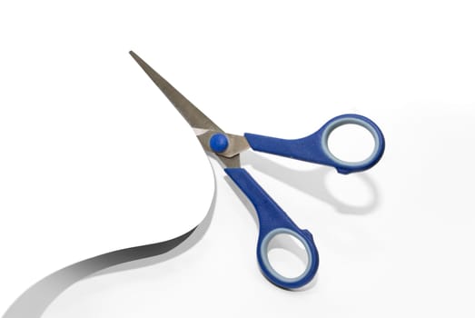 Framework for an inscription with scissors cutting a paper