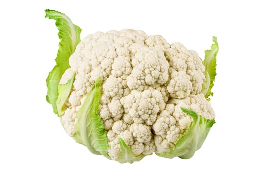 Fresh cauliflower head, isolated on white background