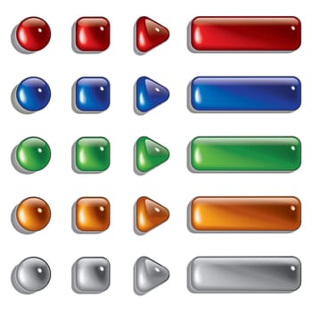 Glass Shapes, button. Isolated on white background
