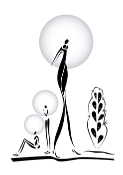 Africans. Illustration on white background for design