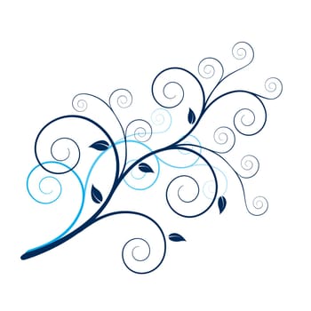 Illustration drawing of design elements. Plant on white.