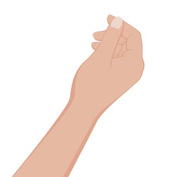 Hand give or take something on white background.