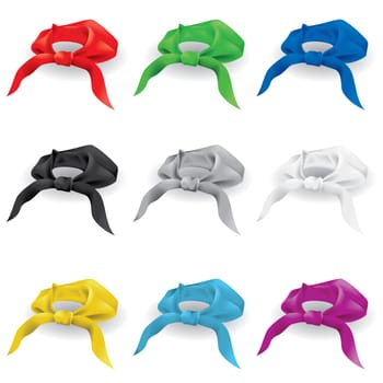 Illustration of color ties set.