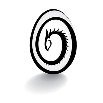 Illustration of abstract Dragon egg on white background