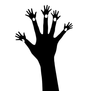 Vector illustration of abstract hand tree