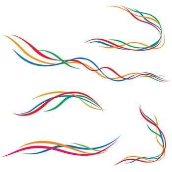 Abstract background with bent lines. Collection of vector illustrations