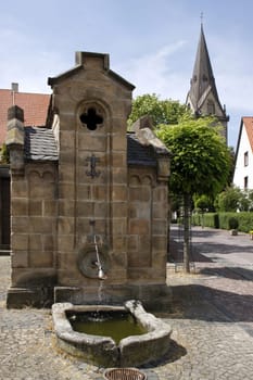 Fountain in the new town of Warburg