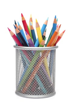 Group of brushes over white