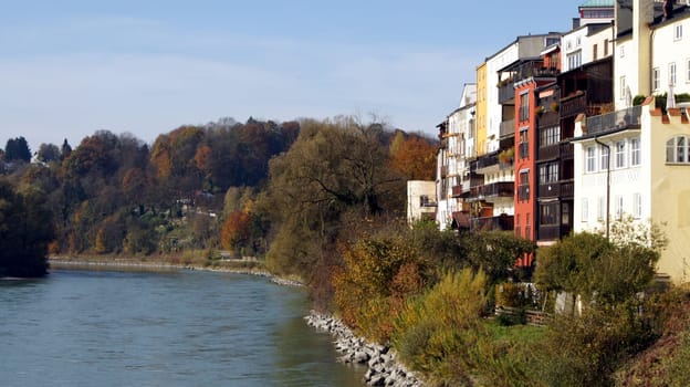 Exterior view of the old town of Wasserburg am Inn,Rosenheim district,Bavaria