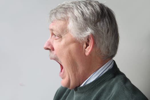 man, senior, older, scared, frightened, terrified, horrified, aghast, expression, profile, fear, terror, face, head, surprise, stock