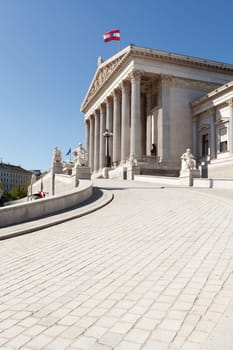 Austrian Parliament in Vienna,historic building on the Ring Strasse