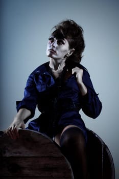 Woman as a vampire. Halloween face art