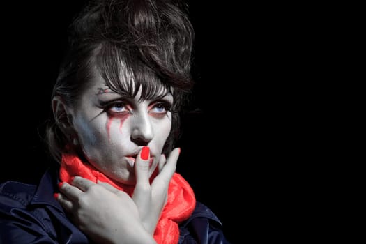 Woman as a vampire. Halloween face art