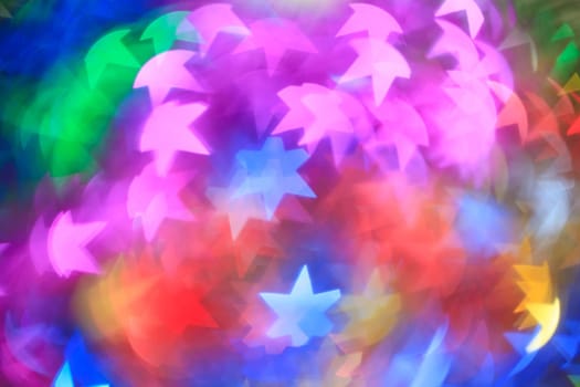 Colorful Christmas background with six ended stars