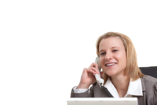 Young woman smiling on the phone