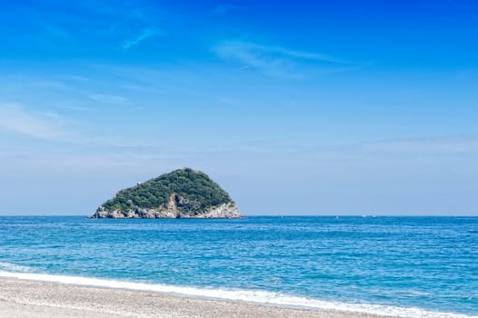 gallinara the small island in the Ligurian Sea