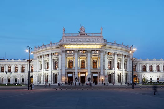 Burgtheater Vienna,evening shot,historic building on the Ringstrasse