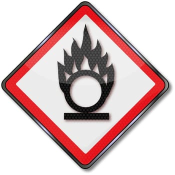 Danger sign flammable substance