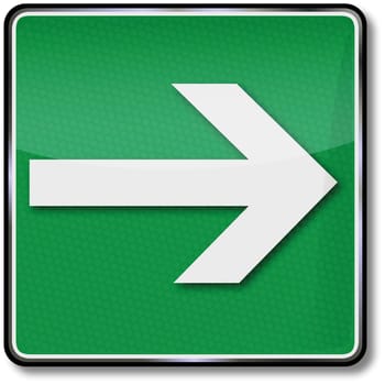 Fire protection sign arrow to the right